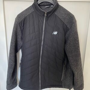 New Balance Charcoal and Black Fleece Jacket Mens LARGE